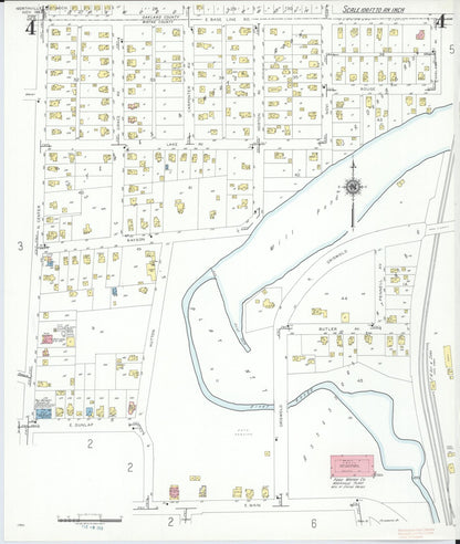 Sanborn Fire Insurance Map from Northville, Wayne County, Michigan (1942), Sheet #0004 - Historic Sanborn Fire Insurance Map Print, vintage old map wall art, antique decor, genealogy gift, Michigan Michigan map
