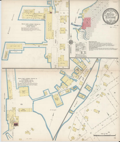 Sanborn Fire Insurance Map from Petersburg, Wrangell - Petersburg County, Alaska (1914), Sheet #0001 - Complete Map Set gallery image, historic Sanborn map, vintage wall art, Alaska Alaska