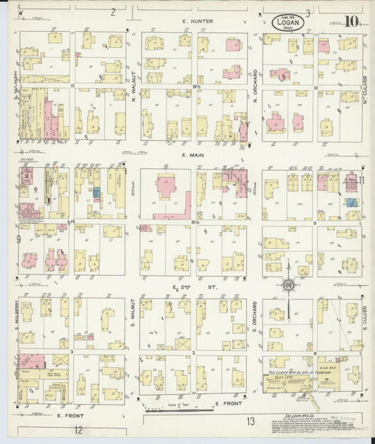 Sanborn Fire Insurance Map from Logan, Hocking County, Ohio (1914), Sheet #0010 - Historic Sanborn Fire Insurance Map Print, vintage old map wall art, antique decor, genealogy gift, Ohio Ohio map