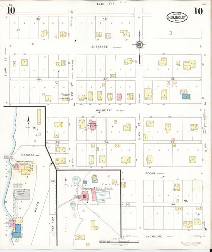 Sanborn Fire Insurance Map from Humboldt, Allen County, Kansas (1936), Sheet #0010 - Complete Map Set gallery image, historic Sanborn map, vintage wall art, Kansas Kansas