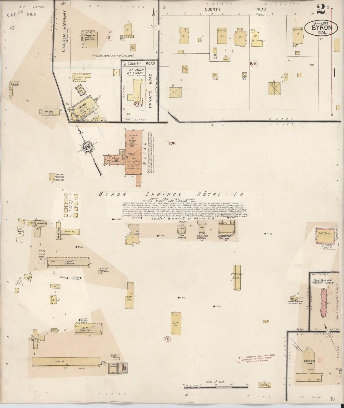 Sanborn Fire Insurance Map from Byron, Contra Costa County, California (1932), Sheet #0002 - Historic Sanborn Fire Insurance Map Print, vintage old map wall art, antique decor, genealogy gift, California California map