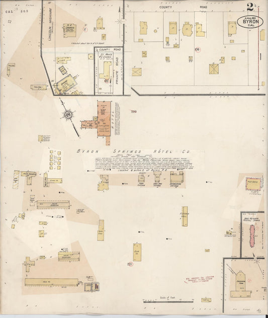Sanborn Fire Insurance Map from Byron, Contra Costa County, California (1932), Sheet #0002 - Historic Sanborn Fire Insurance Map Print, vintage old map wall art, antique decor, genealogy gift, California California map