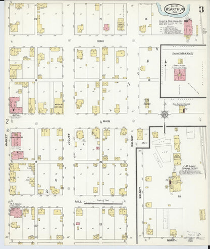 Sanborn Fire Insurance Map from McArthur, Vinton County, Ohio (1911), Sheet #0003 - Historic Sanborn Fire Insurance Map Print, vintage old map wall art, antique decor, genealogy gift, Ohio Ohio map