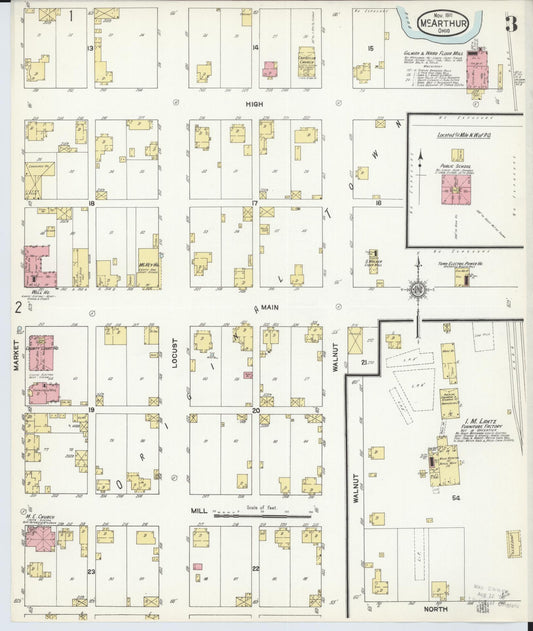 Sanborn Fire Insurance Map from McArthur, Vinton County, Ohio (1911), Sheet #0003 - Historic Sanborn Fire Insurance Map Print, vintage old map wall art, antique decor, genealogy gift, Ohio Ohio map