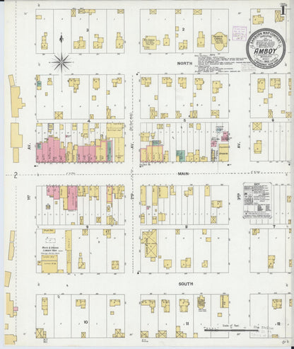 Sanborn Fire Insurance Map from Amboy, Blue Earth County, Minnesota (1905), Sheet #0001 - Complete Map Set gallery image, historic Sanborn map, vintage wall art, Minnesota Minnesota