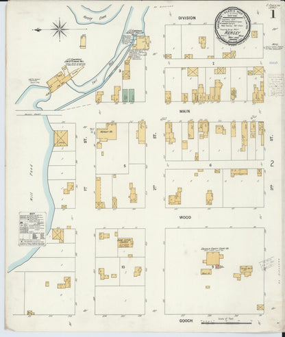 Sanborn Fire Insurance Map from Hersey, Osceola County, Michigan (1900), Sheet #0001 - Complete Map Set gallery image, historic Sanborn map, vintage wall art, Michigan Michigan