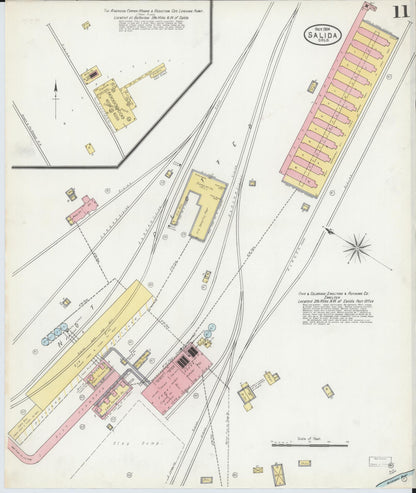 Sanborn Fire Insurance Map from Salida, Chaffee County, Colorado (1904), Sheet #0011 - Complete Map Set gallery image, historic Sanborn map, vintage wall art, Colorado Colorado