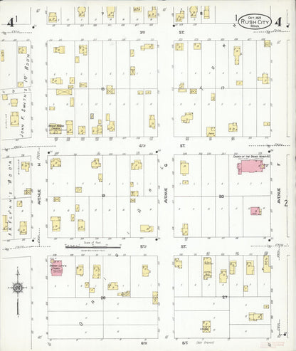 Sanborn Fire Insurance Map from Rush City, Chisago County, Minnesota (1923), Sheet #0004 - Complete Map Set gallery image, historic Sanborn map, vintage wall art, Minnesota Minnesota