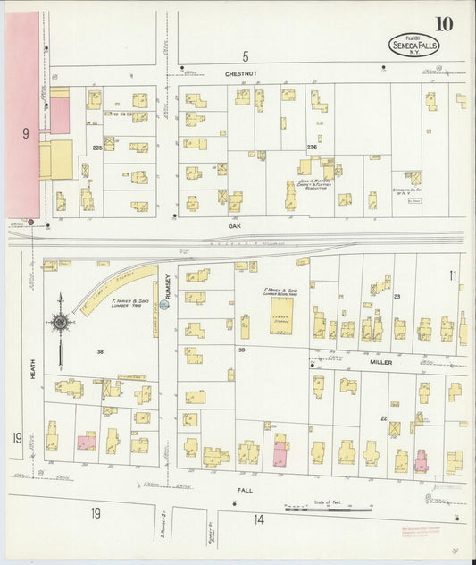 Sanborn Fire Insurance Map from Seneca Falls, Seneca County, New York (1911), Sheet #0010 - Historic Sanborn Fire Insurance Map Print, vintage old map wall art, antique decor, genealogy gift, New York New York map