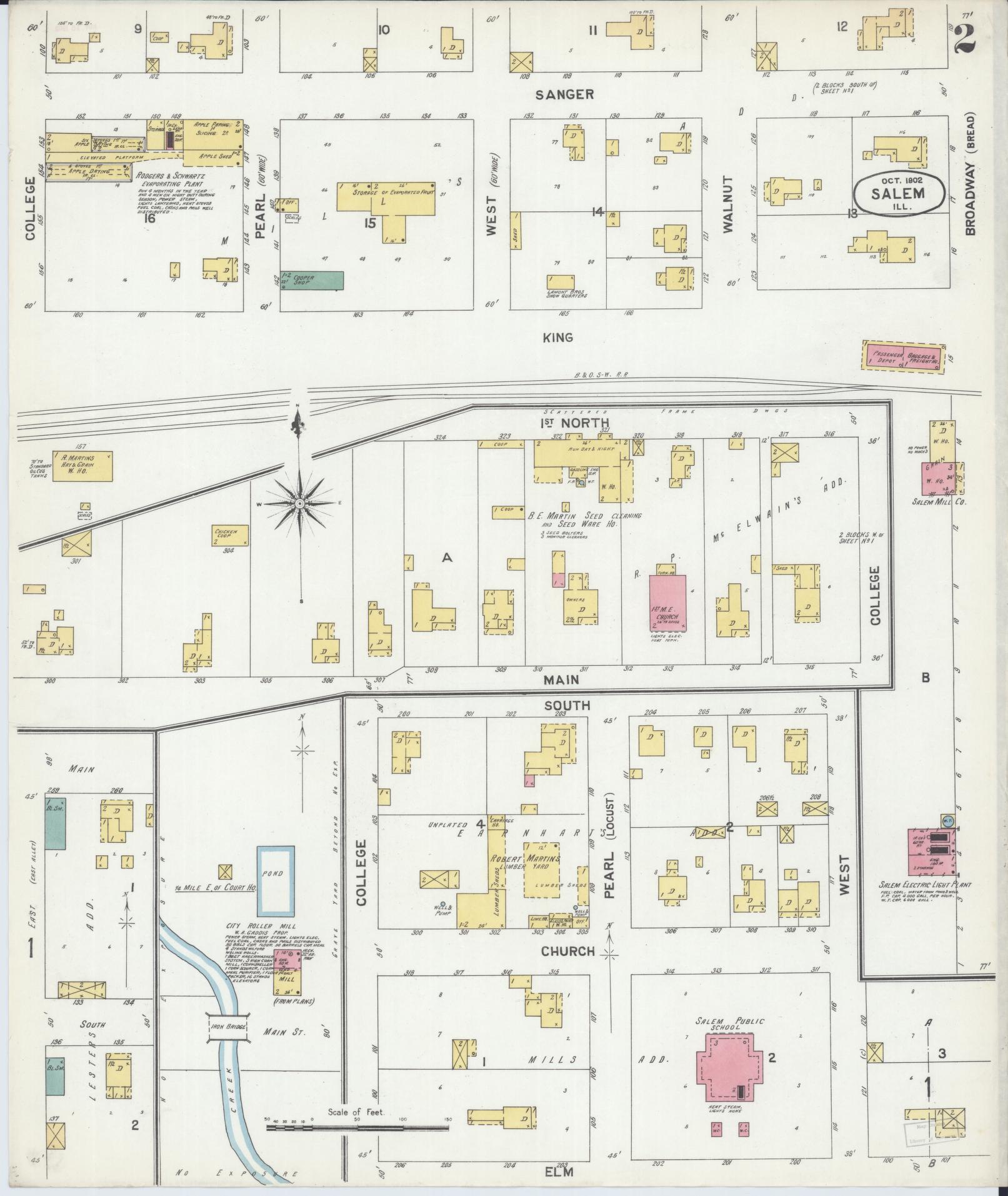 Sanborn Fire Insurance Map from Salem, Marion County, Illinois (1902), Sheet #0002 - Complete Map Set gallery image, historic Sanborn map, vintage wall art, Illinois Illinois