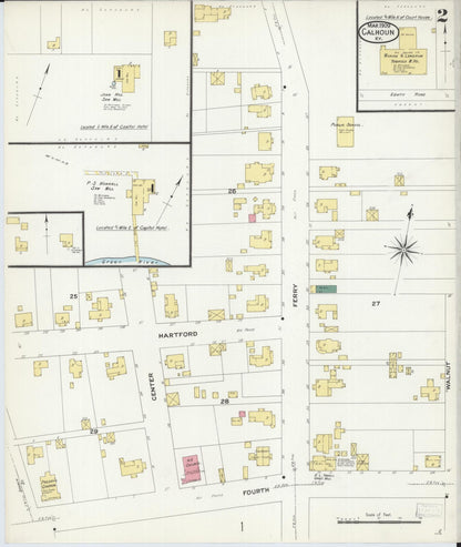 Sanborn Fire Insurance Map from Calhoun, Mclean County, Kentucky (1909), Sheet #0002 - Complete Map Set gallery image, historic Sanborn map, vintage wall art, Kentucky Kentucky
