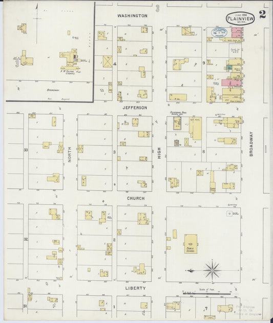 Sanborn Fire Insurance Map from Plainview, Wabasha County, Minnesota (1894), Sheet #0002 - Historic Sanborn Fire Insurance Map Print, vintage old map wall art, antique decor, genealogy gift, Minnesota Minnesota map