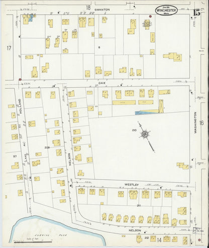 Sanborn Fire Insurance Map from Winchester, Middlesex County, Massachusetts (1916), Sheet #0015 - Complete Map Set gallery image, historic Sanborn map, vintage wall art, Massachusetts Massachusetts