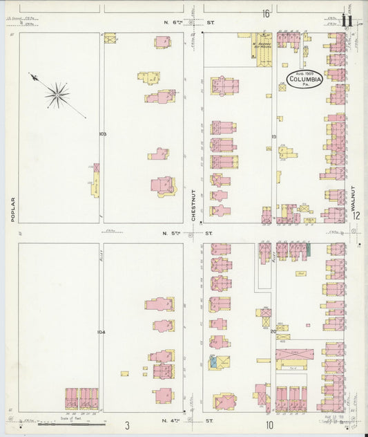 Sanborn Fire Insurance Map from Columbia, Lancaster County, Pennsylvania (1909), Sheet #0011 - Historic Sanborn Fire Insurance Map Print, vintage old map wall art, antique decor, genealogy gift, Pennsylvania Pennsylvania map