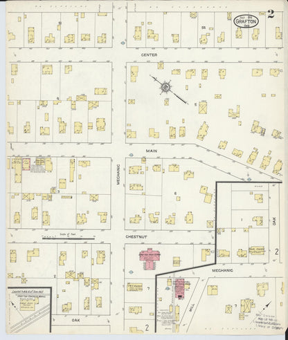 Sanborn Fire Insurance Map from Grafton, Lorain County, Ohio (1913), Sheet #0002 - Historic Sanborn Fire Insurance Map Print, vintage old map wall art, antique decor, genealogy gift, Ohio Ohio map