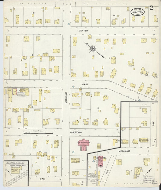 Sanborn Fire Insurance Map from Grafton, Lorain County, Ohio (1913), Sheet #0002 - Historic Sanborn Fire Insurance Map Print, vintage old map wall art, antique decor, genealogy gift, Ohio Ohio map
