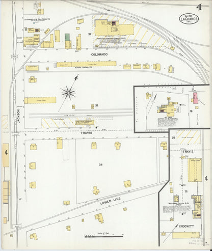 Sanborn Fire Insurance Map from La Grange, Fayette County, Texas (1901), Sheet #0004 - Complete Map Set gallery image, historic Sanborn map, vintage wall art, Texas Texas
