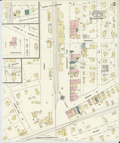 Sanborn Fire Insurance Map from Milton, Rock County, Wisconsin (1909), Sheet #0002 - Complete Map Set gallery image, historic Sanborn map, vintage wall art, Wisconsin Wisconsin