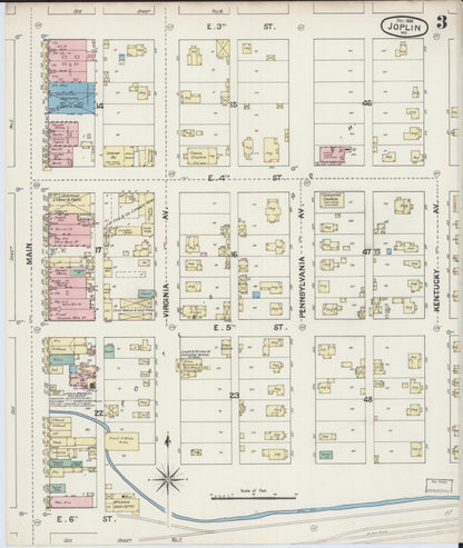Sanborn Fire Insurance Map from Joplin, Jasper County, Missouri (1888), Sheet #0003 - Complete Map Set gallery image, historic Sanborn map, vintage wall art, Missouri Missouri