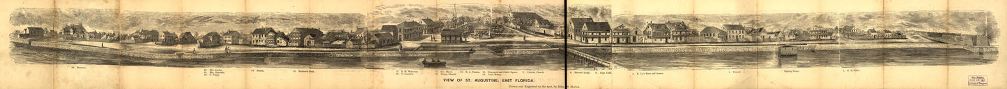 View of St. Augustine, East Florida. (1855) – Historic Bird’s-Eye View Panorama Print