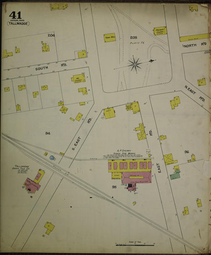 Sanborn Fire Insurance Map from Akron, Summit County, Ohio (1892), Sheet #0041 - Historic Sanborn Fire Insurance Map Print, vintage old map wall art, antique decor, genealogy gift, Ohio Ohio map