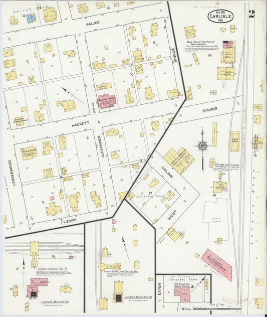 Sanborn Fire Insurance Map from Carlisle, Sullivan County, Indiana (1915), Sheet #0002 - Historic Sanborn Fire Insurance Map Print, vintage old map wall art, antique decor, genealogy gift, Indiana Indiana map