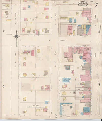 Sanborn Fire Insurance Map from Brigham City, Box Elder County, Utah (1949), Sheet #0007 - Complete Map Set gallery image, historic Sanborn map, vintage wall art, Utah Utah