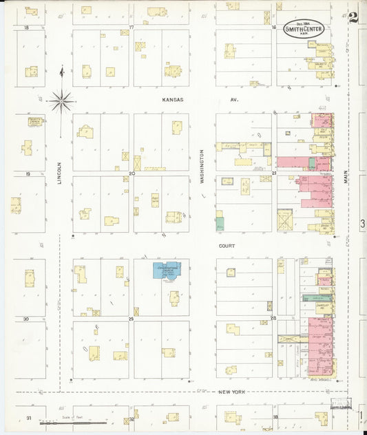 Sanborn Fire Insurance Map from Smith Center, Smith County, Kansas (1904), Sheet #0002 - Historic Sanborn Fire Insurance Map Print, vintage old map wall art, antique decor, genealogy gift, Kansas Kansas map