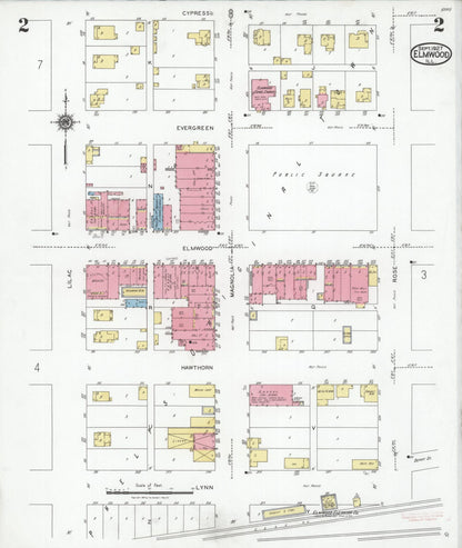 Sanborn Fire Insurance Map from Elmwood, Peoria County, Illinois (1927), Sheet #0002 - Historic Sanborn Fire Insurance Map Print, vintage old map wall art, antique decor, genealogy gift, Illinois Illinois map