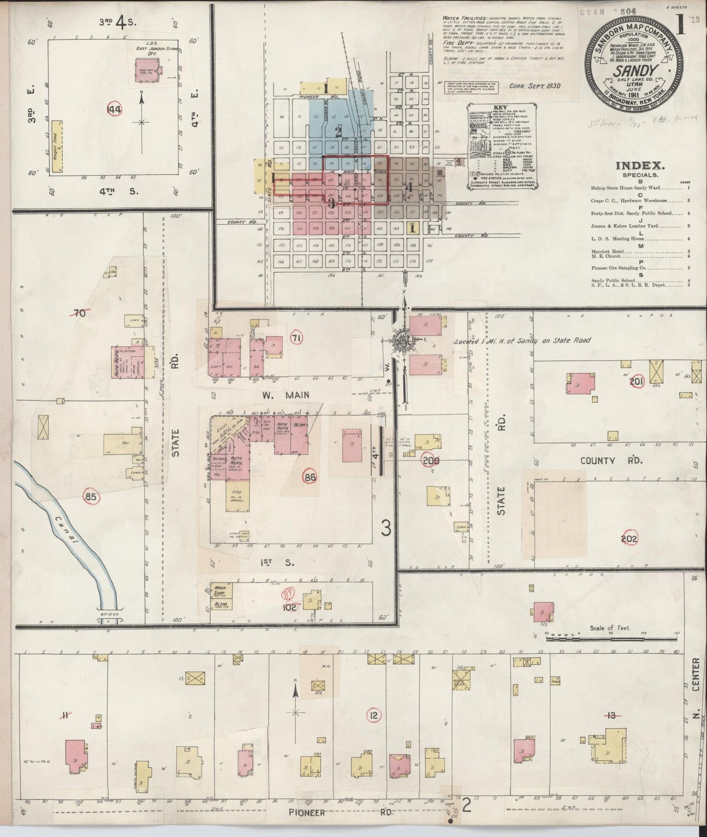 Sanborn Fire Insurance Map from Sandy, Salt Lake County, Utah. (1930) – Historic Sanborn Fire Insurance Map Print