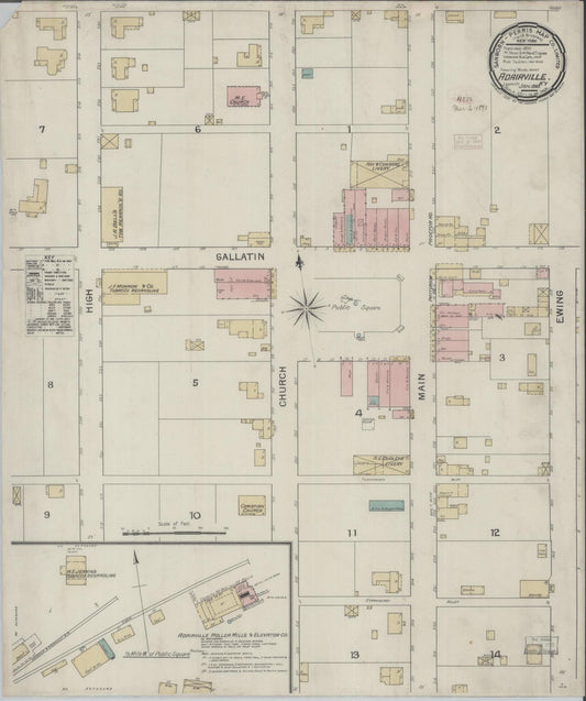 Sanborn Fire Insurance Map from Adairville, Logan County, Kentucky (1893), Sheet #0001 - Historic Sanborn Fire Insurance Map Print, vintage old map wall art, antique decor, genealogy gift, Kentucky Kentucky map
