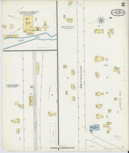 Sanborn Fire Insurance Map from Lime Rock, Litchfield County, Connecticut (1895), Sheet #0002 - Complete Map Set gallery image, historic Sanborn map, vintage wall art, Connecticut Connecticut