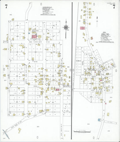 Sanborn Fire Insurance Map from Caldwell, Noble County, Ohio (1948), Sheet #0007 - Historic Sanborn Fire Insurance Map Print, vintage old map wall art, antique decor, genealogy gift, Ohio Ohio map