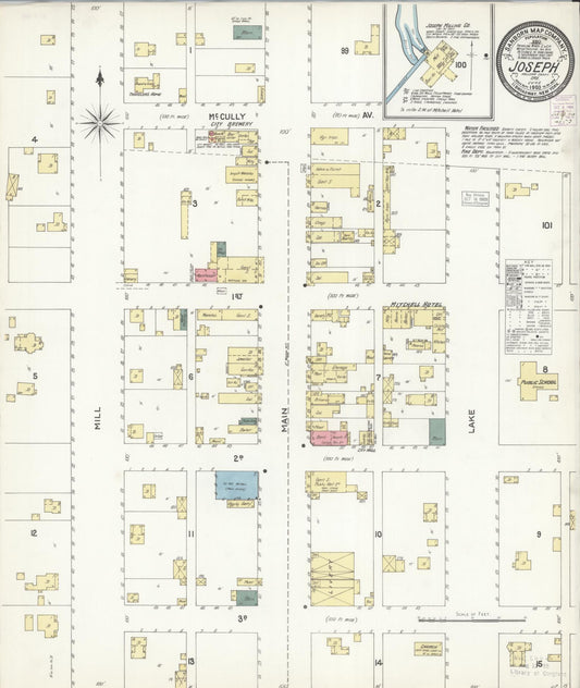 Sanborn Fire Insurance Map from Joseph, Wallowa County, Oregon (1903), Sheet #0001 - Historic Sanborn Fire Insurance Map Print, vintage old map wall art, antique decor, genealogy gift, Oregon Oregon map