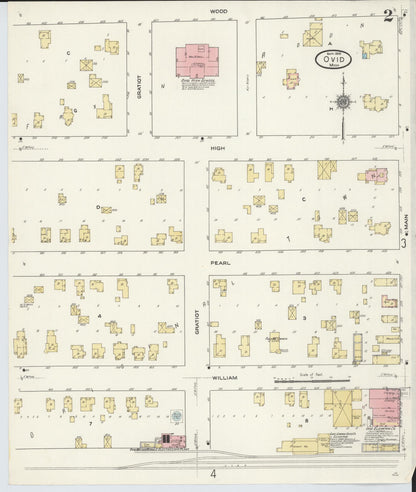 Sanborn Fire Insurance Map from Ovid, Clinton County, Michigan (1910), Sheet #0002 - Complete Map Set gallery image, historic Sanborn map, vintage wall art, Michigan Michigan