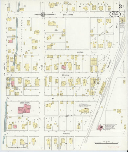 Sanborn Fire Insurance Map from Odon, Daviess County, Indiana (1913), Sheet #0003 - Historic Sanborn Fire Insurance Map Print, vintage old map wall art, antique decor, genealogy gift, Indiana Indiana map
