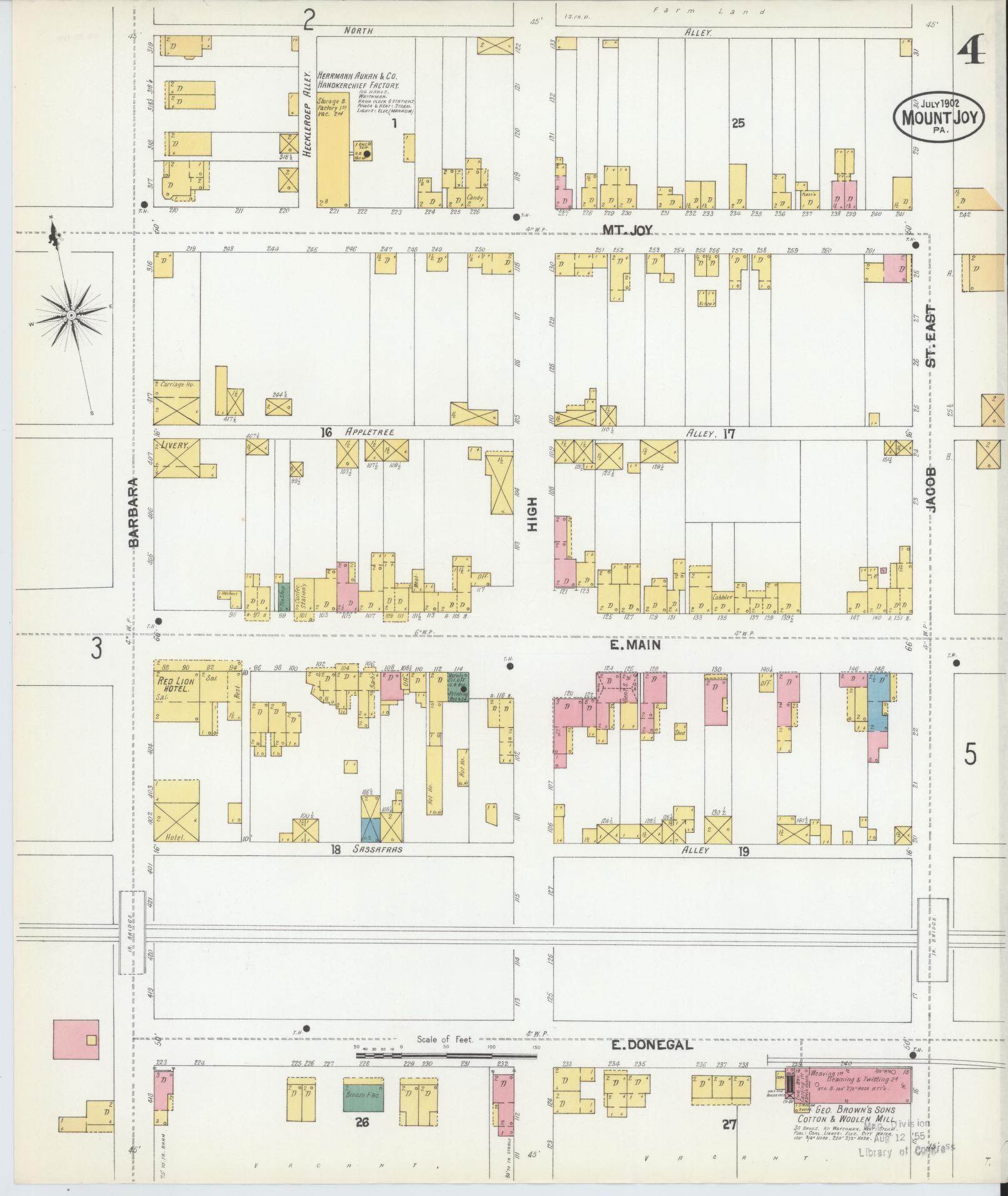Sanborn Fire Insurance Map from Mount Joy, Lancaster County, Pennsylvania (1902), Sheet #0004 - Complete Map Set gallery image, historic Sanborn map, vintage wall art, Pennsylvania Pennsylvania