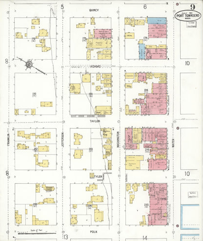 Sanborn Fire Insurance Map from Port Townsend, Jefferson County, Washington (1911), Sheet #0009 - Complete Map Set gallery image, historic Sanborn map, vintage wall art, Washington Washington