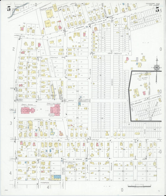 Sanborn Fire Insurance Map from Covington, Miami County, Ohio (1946), Sheet #0005 - Historic Sanborn Fire Insurance Map Print, vintage old map wall art, antique decor, genealogy gift, Ohio Ohio map