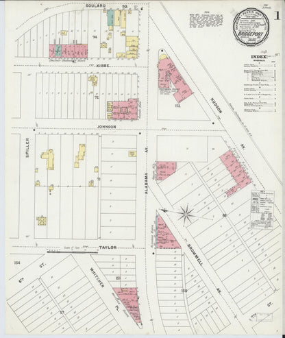 Sanborn Fire Insurance Map from Bridgeport, Jackson County, Alabama (1897), Sheet #0001 - Complete Map Set gallery image, historic Sanborn map, vintage wall art, Alabama Alabama