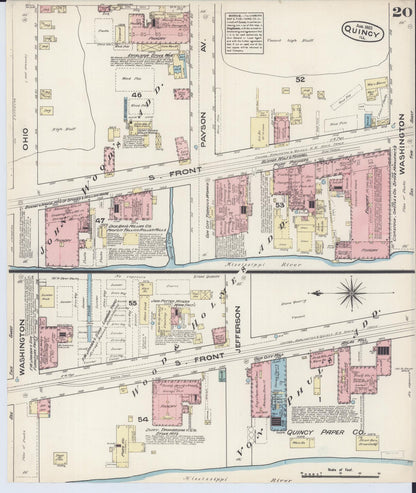 Sanborn Fire Insurance Map from Quincy, Adams County, Illinois (1883), Sheet #0020 - Complete Map Set gallery image, historic Sanborn map, vintage wall art, Illinois Illinois
