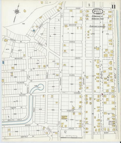 Sanborn Fire Insurance Map from Hull, Plymouth County, Massachusetts (1916), Sheet #0011 - Complete Map Set gallery image, historic Sanborn map, vintage wall art, Massachusetts Massachusetts
