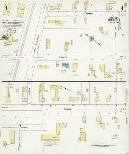 Sanborn Fire Insurance Map from Bethel, Oxford County, Maine (1924), Sheet #0004 - Complete Map Set gallery image, historic Sanborn map, vintage wall art, Maine Maine