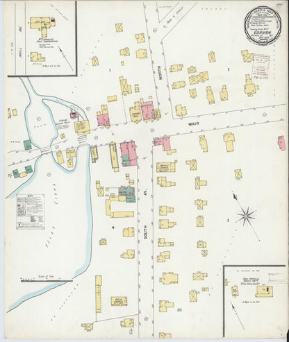 Sanborn Fire Insurance Map from Gorham, Ontario County, New York (1899), Sheet #0001 - Historic Sanborn Fire Insurance Map Print, vintage old map wall art, antique decor, genealogy gift, New York New York map