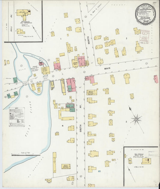 Sanborn Fire Insurance Map from Gorham, Ontario County, New York (1899), Sheet #0001 - Historic Sanborn Fire Insurance Map Print, vintage old map wall art, antique decor, genealogy gift, New York New York map