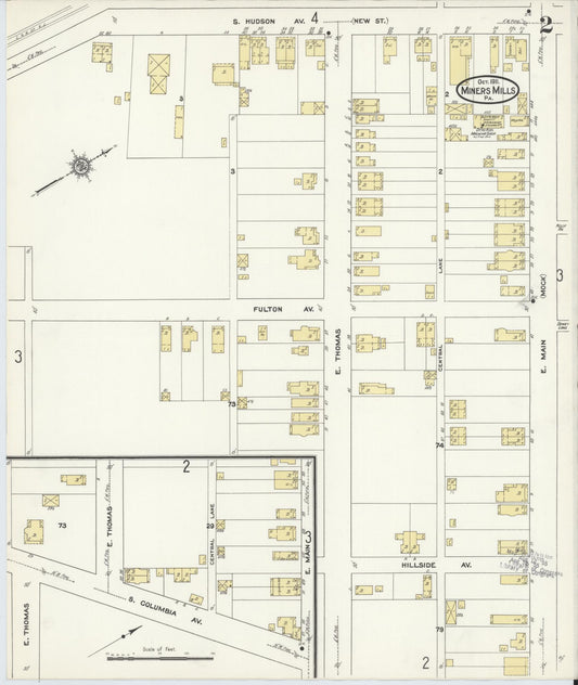 Sanborn Fire Insurance Map from Miners Mills, Luzerne County, Pennsylvania (1911), Sheet #0002 - Historic Sanborn Fire Insurance Map Print, vintage old map wall art, antique decor, genealogy gift, Pennsylvania Pennsylvania map