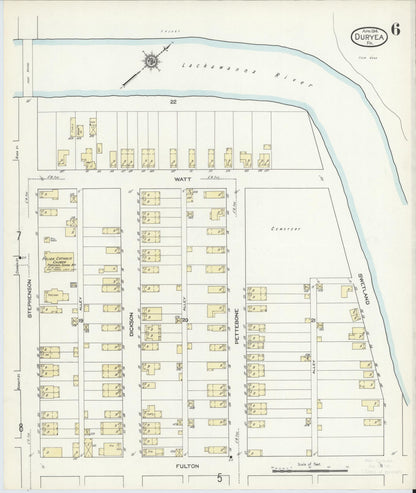 Sanborn Fire Insurance Map from Duryea, Luzerne County, Pennsylvania (1914), Sheet #0006 - Complete Map Set gallery image, historic Sanborn map, vintage wall art, Pennsylvania Pennsylvania