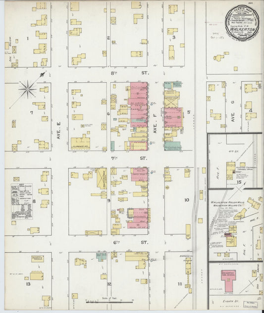 Sanborn Fire Insurance Map from Walkerton, Saint Joseph County, Indiana (1892), Sheet #0001 - Historic Sanborn Fire Insurance Map Print, vintage old map wall art, antique decor, genealogy gift, Indiana Indiana map
