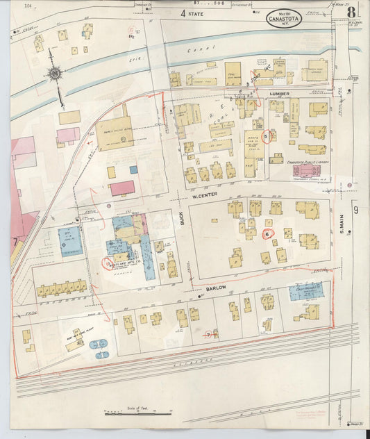 Sanborn Fire Insurance Map from Canastota, Madison County, New York (1959), Sheet #0008 - Historic Sanborn Fire Insurance Map Print, vintage old map wall art, antique decor, genealogy gift, New York New York map
