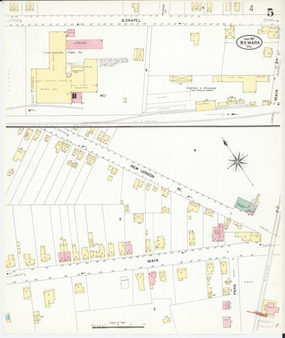 Sanborn Fire Insurance Map from Newark, New Castle County, Delaware (1907), Sheet #0005 - Complete Map Set gallery image, historic Sanborn map, vintage wall art, Delaware Delaware